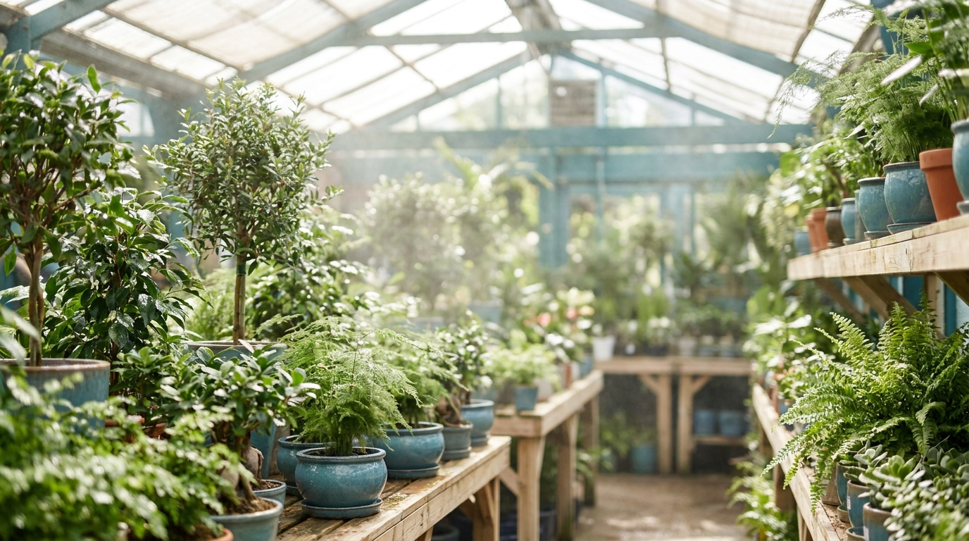 Blue River Nursery greenhouse full of healthy plants